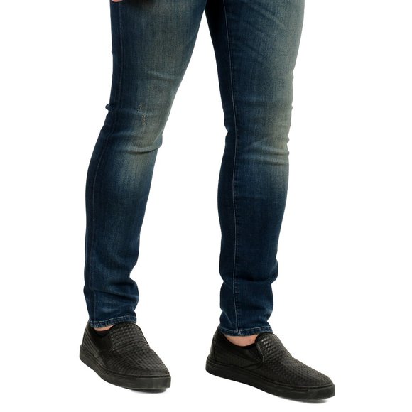 Hugo Boss Men's "Charleston" Extra Slim Fit Distressed Blue Wash Stretch Jeans - Picture 2 of 6
